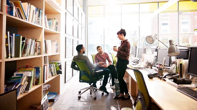 working in the office
